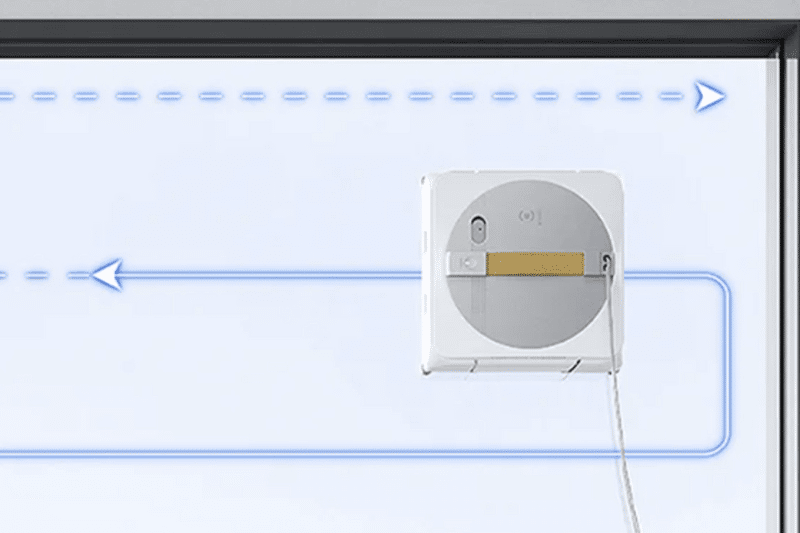 Die strukturierte Navigation des Ecovacs WINBOT W1 PRO ist zu sehen.